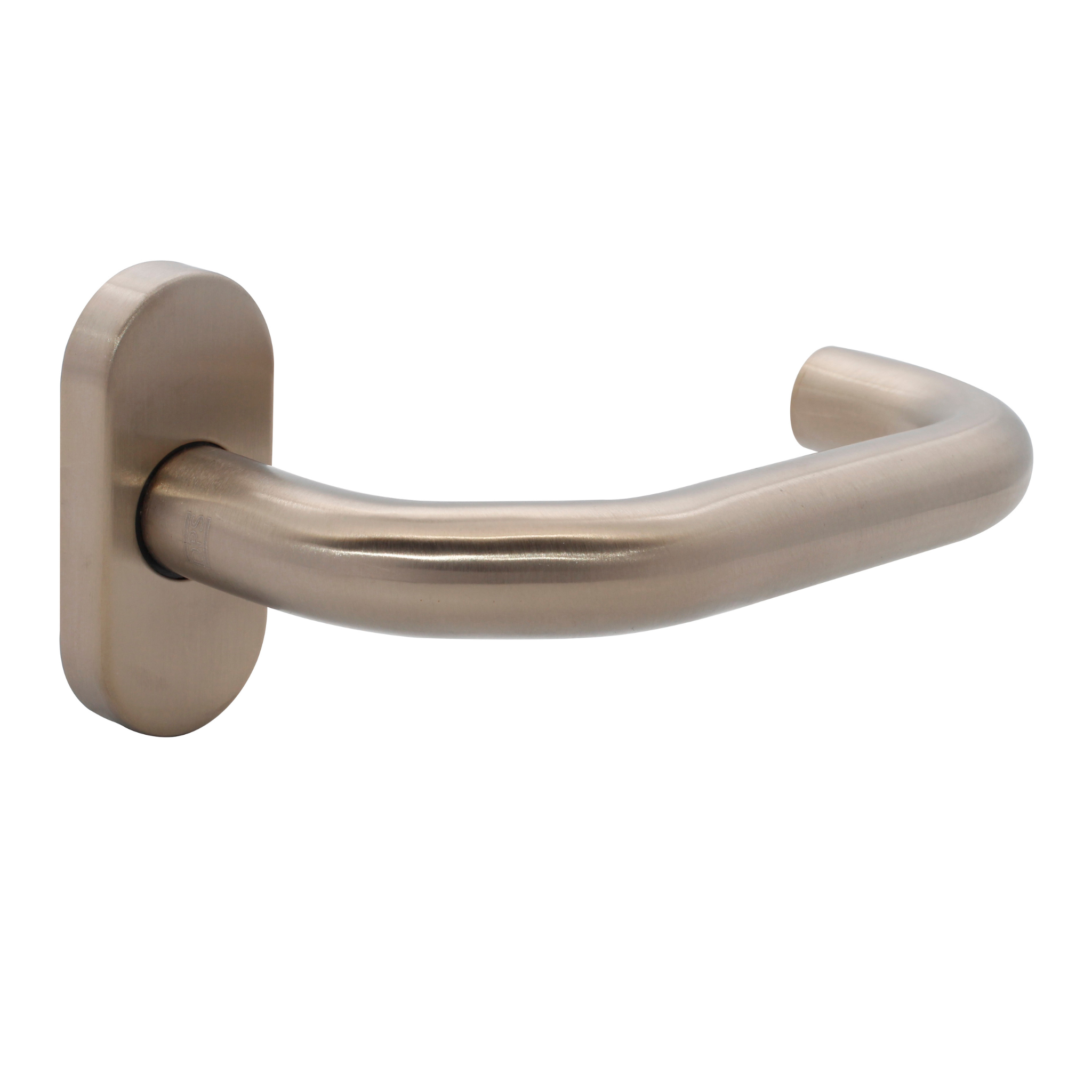 FT11.O.C.TR, Lever Handles, Tubular, On Oval Rose, With Cylinder Escutcheons, Stainless Steel with Tarnish Resistant, CISA