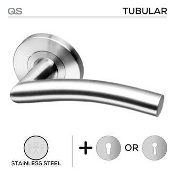 QS Stainless Steel Lever Handle for patio and sliding doors, main product view with strong stainless style.