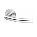 Turku, Lever Handles, Tubular, On Round Rose, With Escutcheons, Stainless Steel, QS-2